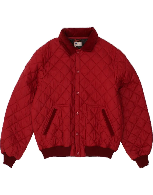 Men's Coats with Synthetic InsulationVINTAGE Mens Bomber Quilted Jacket UK 42 XL Red Colourblock Men's Coats with Synthetic InsulationVINTAGE Mens Bomber Quilted Jacket UK 42 XL Red Colourblock