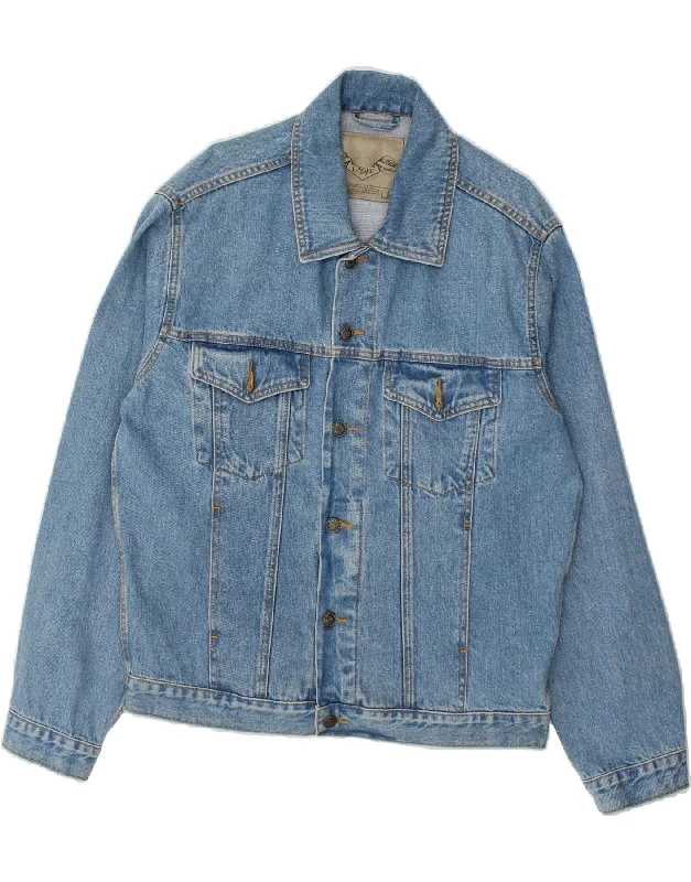 Trendy Men's Anorak JacketsVINTAGE Mens Denim Jacket UK 40 Large Blue Cotton