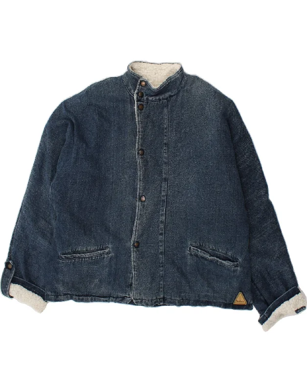 Essential Men's Puffer JacketsVINTAGE Mens Denim Sherpa Jacket UK 40 Large Blue