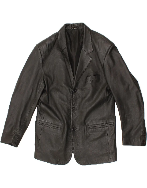 Men's Coats for WalkingVINTAGE Mens Leather Jacket UK 36 Small Black