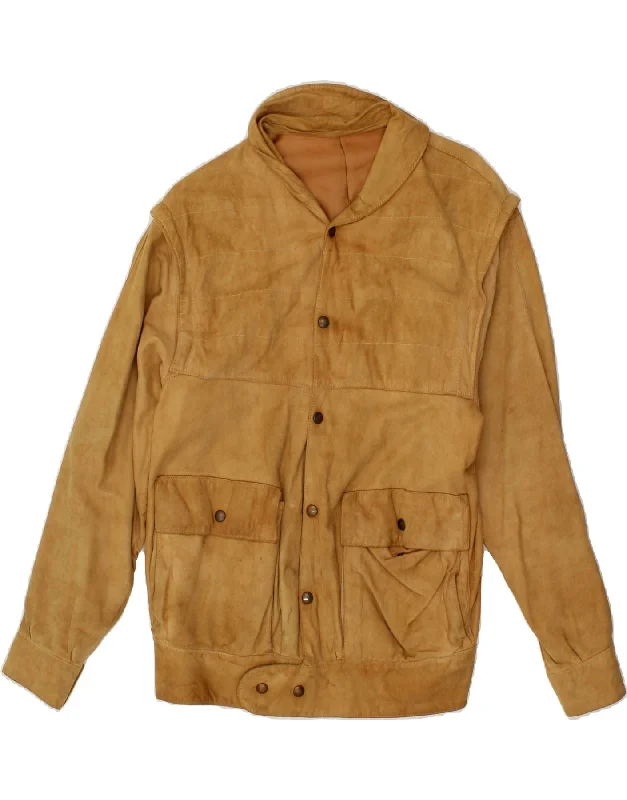 High-Quality Men's Duffle CoatsVINTAGE Mens Leather Jacket UK 36 Small Brown