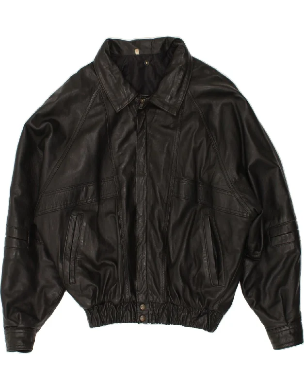 Durable Men's Car CoatsVINTAGE Mens Leather Jacket UK 38 Medium Black Leather