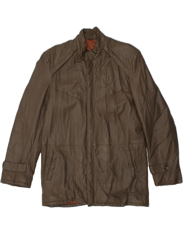 Lightweight Men's WindbreakersVINTAGE Mens Leather Jacket UK 40 Large Brown Leather