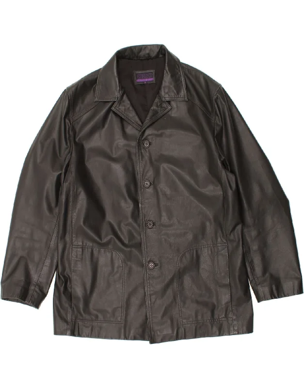 Men's Coats with Ripstop FabricVINTAGE Mens Leather Jacket UK 42 XL Black Leather