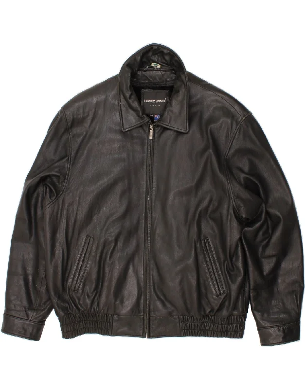 Lightweight Men's WindbreakersVINTAGE Mens Leather Jacket UK 44 2XL Black Leather