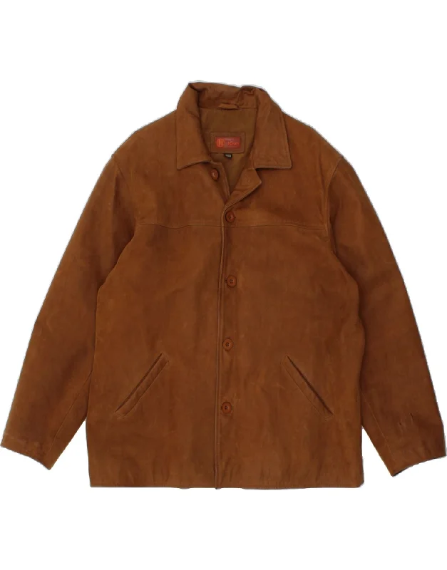 Men's Coats with Patchwork DesignsVINTAGE Mens Leather Jacket UK 44 2XL Brown Leather Men's Coats with Patchwork DesignsVINTAGE Mens Leather Jacket UK 44 2XL Brown Leather