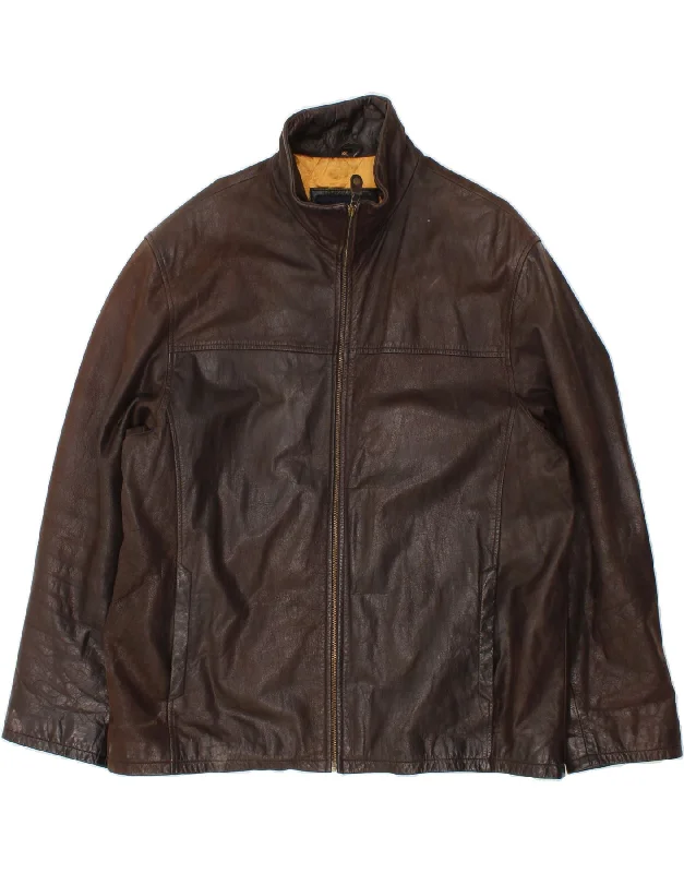 Men's Coats for Winter CampingVINTAGE Mens Leather Jacket UK 44 2XL Brown Leather