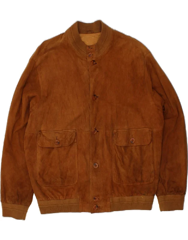 Best Men's Leather CoatsVINTAGE Mens Suede Bomber Jacket IT 54 2XL Brown Leather