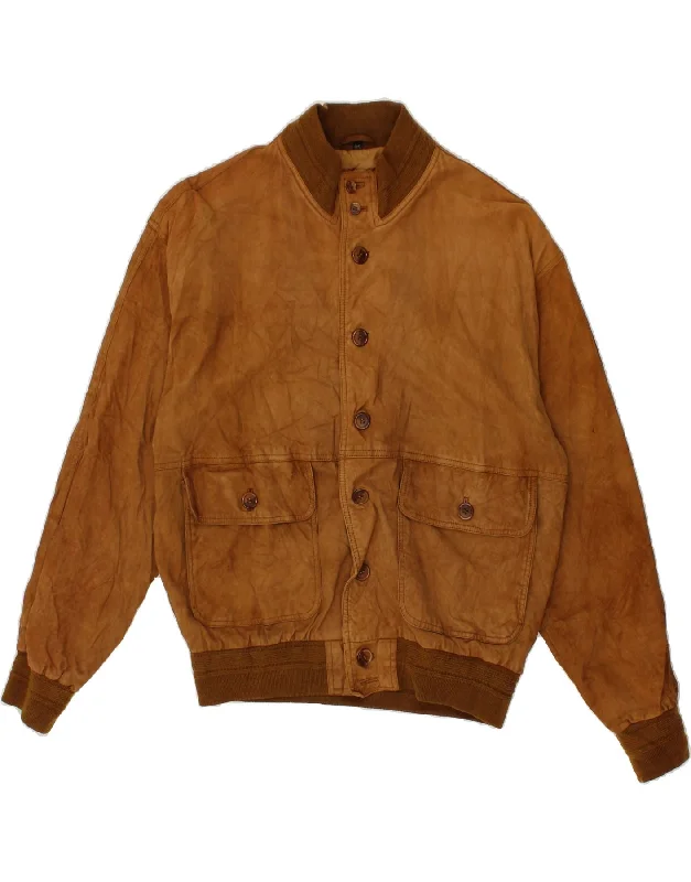 Men's Coats for RunningVINTAGE Mens Suede Jacket IT 54 2XL Brown Leather