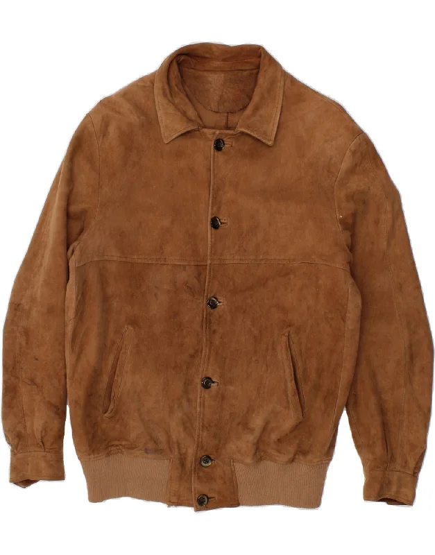 Men's Coats for Mild WeatherVINTAGE Mens Suede Jacket UK 36 Small Brown