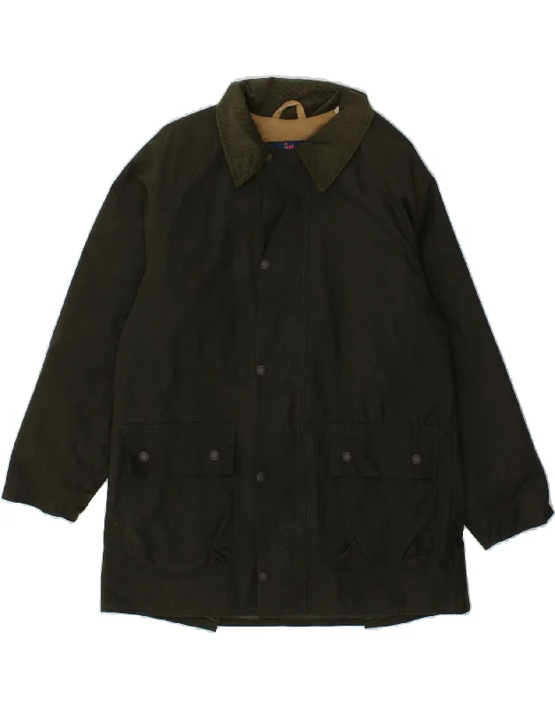 Men's Coats for Tall MenVINTAGE Mens Waxed Cotton Jacket UK 42 XL Green Cotton