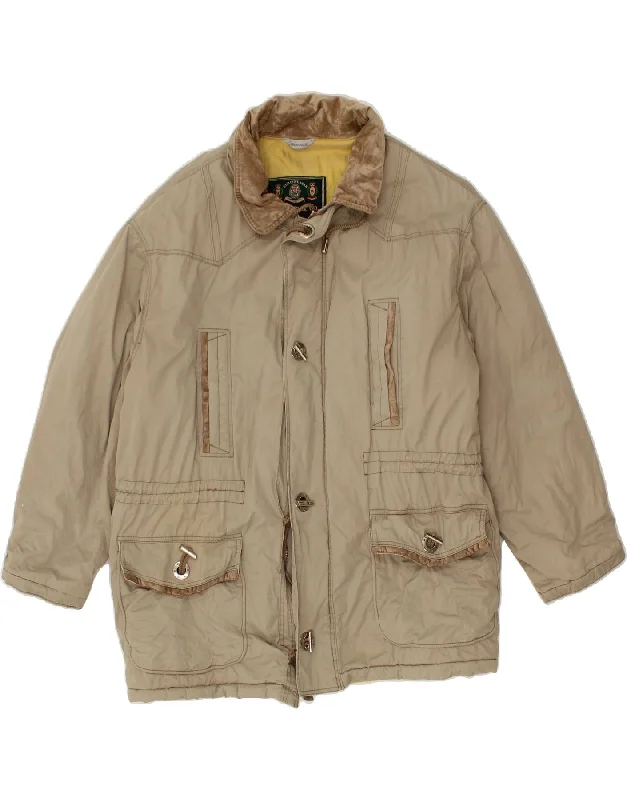 Men's Coats with ButtonsWAMPUM Mens Utility Jacket UK 36 Small Beige