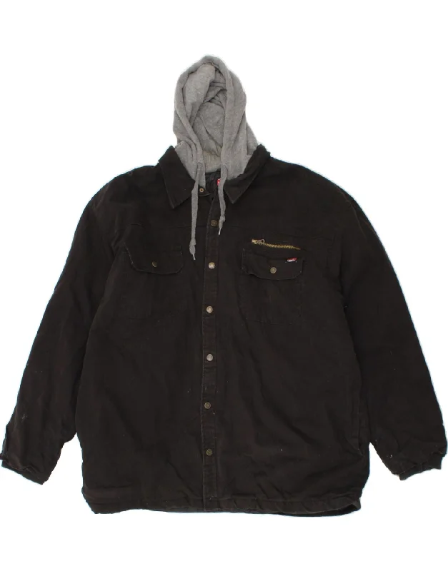 Men's Coats with Reflective StripesWRANGLER Mens Hooded Denim Windbreaker Jacket EU 56 3XL Black Colourblock Men's Coats with Reflective StripesWRANGLER Mens Hooded Denim Windbreaker Jacket EU 56 3XL Black Colourblock